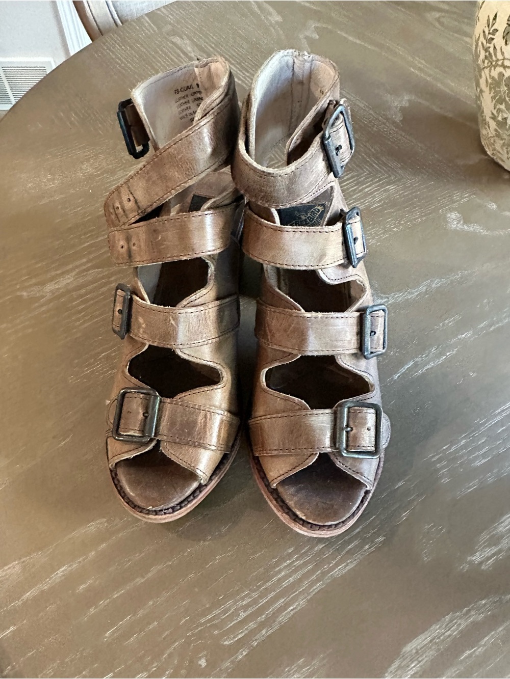 freebird Metallic Bronze Multi-Strap Buckle Sandals